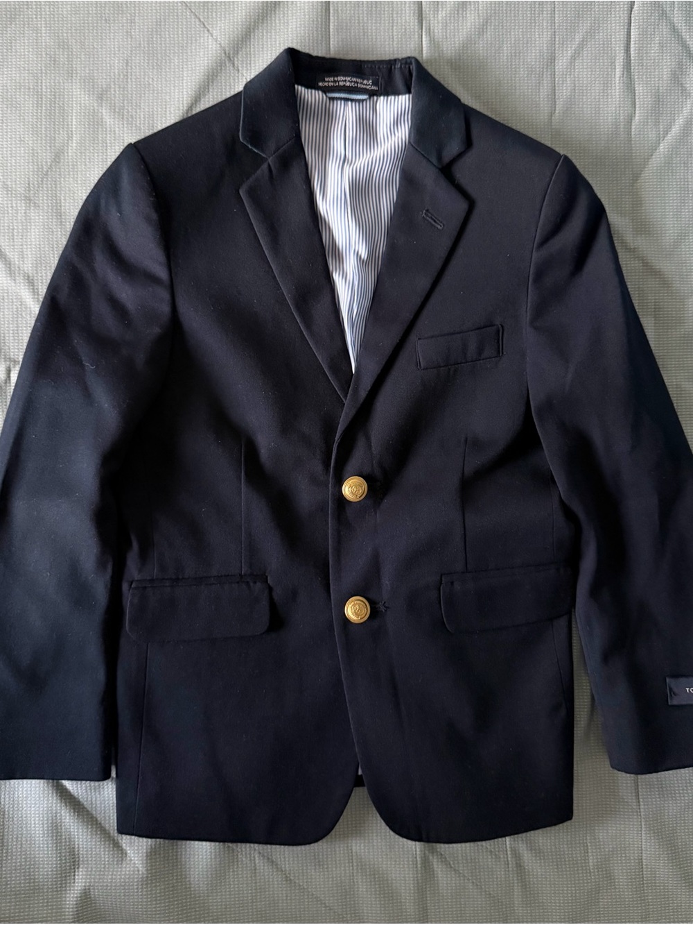 Tommy Hilfiger Boys Navy Blue Blazer Gold Buttons Size 7
